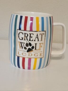 Great Wolf Lodge Multicolor Striped Ceramic Coffee Mug